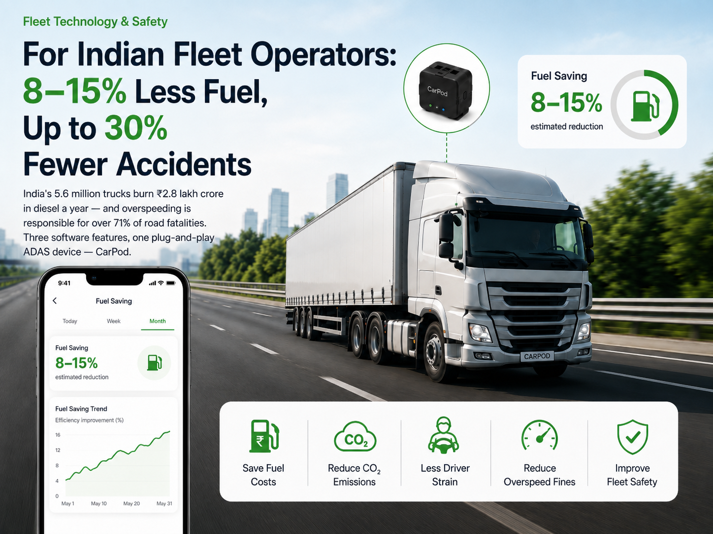 Aha CarPod installed in a fleet truck